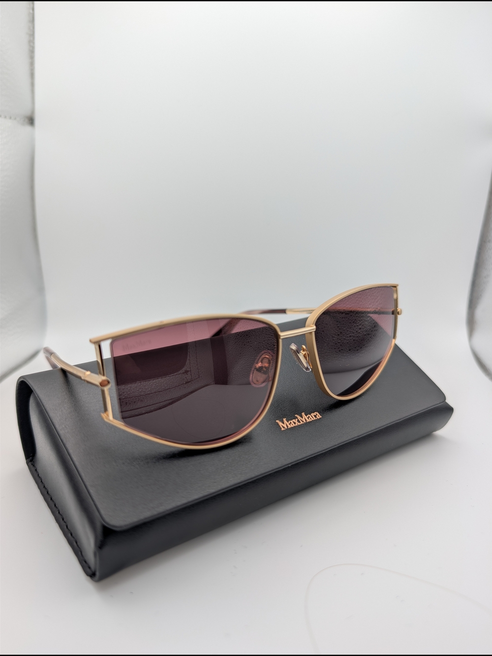 Max Mara Menton-3 Gold Violet Cat Eye Sunglasses MM0141 NWT Case Included